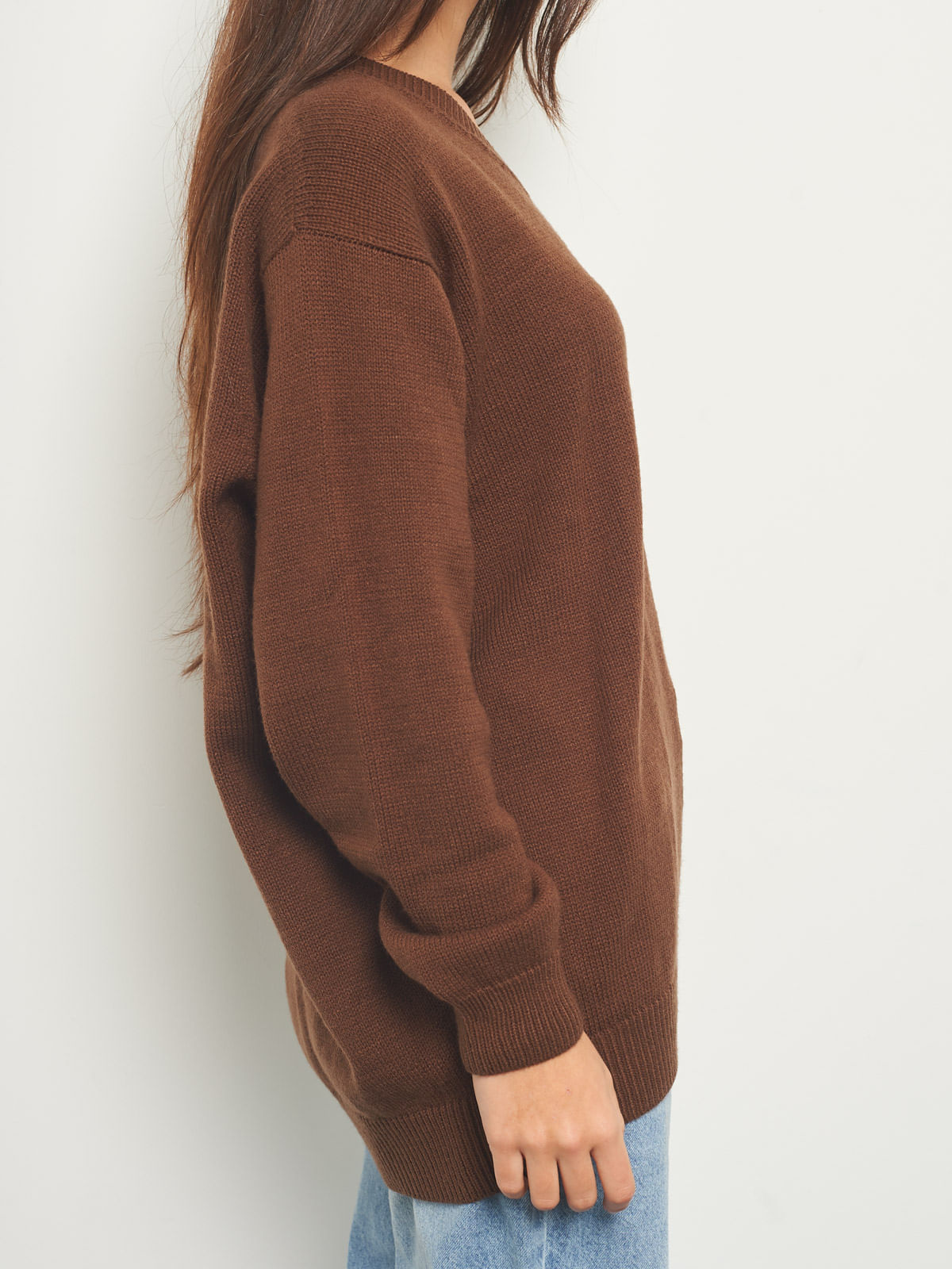 Sweater Chompas Gruesas Para Mujer Tejer Jersey De Lana Gorda